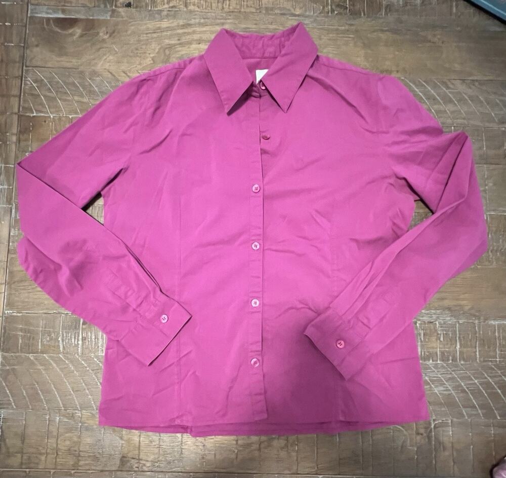 Anne Klein Women’s Long Sleeve Button Down Blouse Size 8 Office Career Everyday